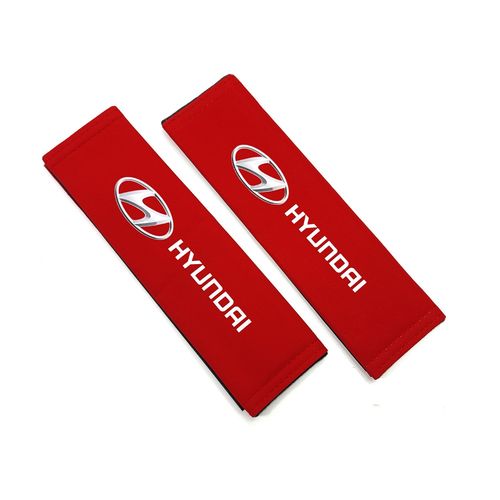 Housse De Ceinture De Sécurité En Daim Avec Logo Hyundai Rouge 225 X 165mm