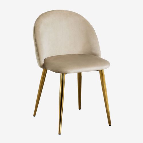 Lot 2 Chaises En Velours Kana Doré