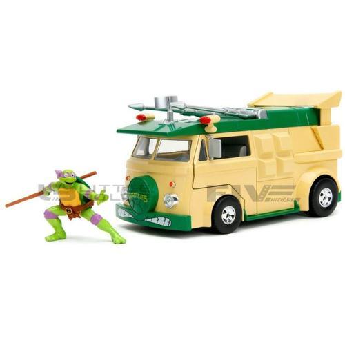 Jada Toys 1/24 34529gr Party Wagon Van Ninja Turtles + Donatello Figure Diecast Modelcar-Jada Toys