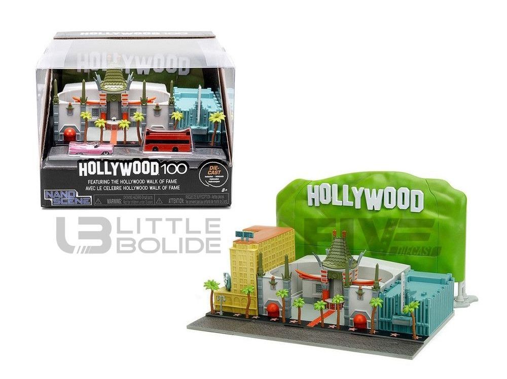 Jada Toys 1/87 34807gr Cadillac Hollywood Walk Of Fame Diorama + 2 Cars Diecast Modelcar-Jada Toys