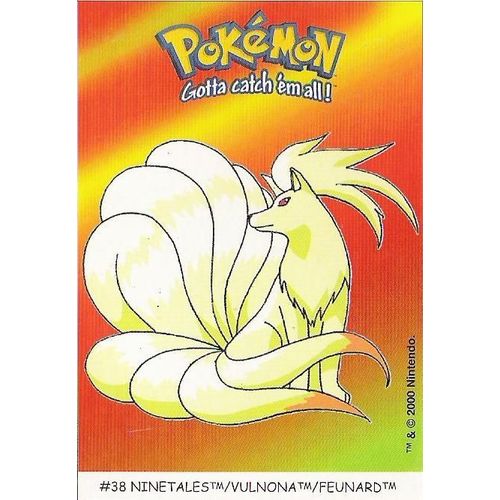 Feunard (N°38) Carte Pokémon Dunkin "Boomer" (Stickers)