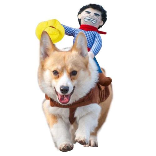 Cowboy Rider Dog Costume Pour Chiens Vêtements Knight Style Avec Poupée Et Chapeau Pour Halloween