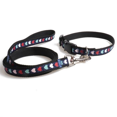 Ensemble Collier Et Laisse En Nylon Collier Réglable Durable Pour Chien Et Chat Avec De Belles Fleurs