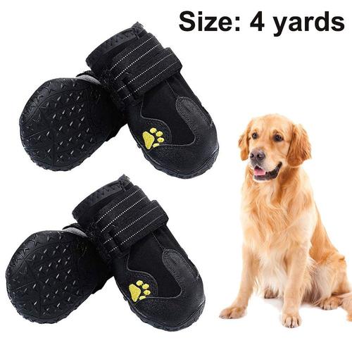 Lot De 4 Bottes Pour Chien, Chaussures Imperméables Pour Chien, Chaussons Pour Chien Avec Semelle Antidérapante Robuste En Velcro Réfléchissant Et Antidérapant, Chaussures Pour Chien D'extérieur Pour Chiens De Taille Moyenne À Grande