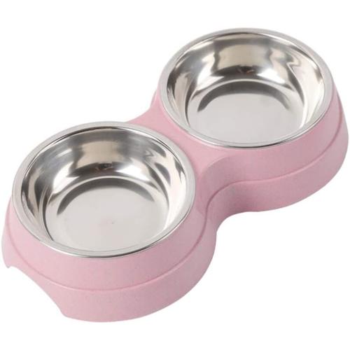 Gamelle Inox Chat 2 En 1 Gamelle Anti Glouton Chats Chien, Gamelle Alimentation Lente Interactif Bol Pour Animaux De Compagnie Antidérapante