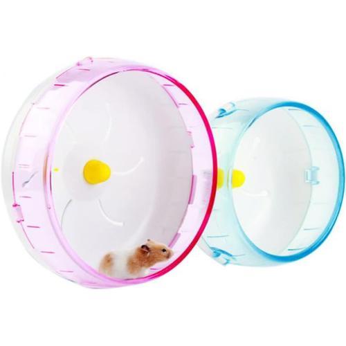 2 Pièce Roue Hamster Silencieuse,Zodors Roue De Course Pour Hamster Roue D'exercice Pour Hamster Hamster Wheel Silent Spinner Pour Hamsters Gerbilles Rats Et Autres Petits Animaux Vert Rose