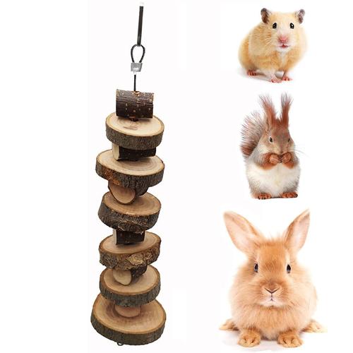 Lot De 2 Jouets À Mâcher Pour Petits Animaux Cage En Bois De Pommier Naturel À Suspendre Pour Hamsters, Perroquets, Lapins, Chinchilla, Cochons D'inde, Gerbilles, Écureuils, Friandises Pour Petits Animaux De Compagnie