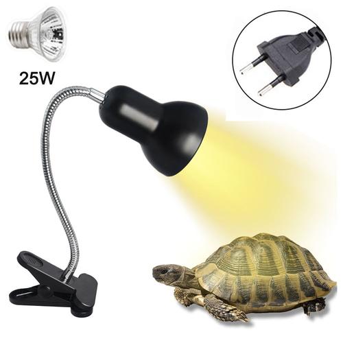 Tortue Lampe Chauffante Pour Aquarium Reptile Basking Spot Avec Support Avec Clip Rotatif À 360° Et Alimentation Pour Reptiles, Lézards, Tortue Serpents Aquarium