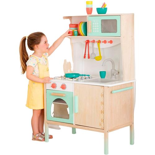 B. Toys Be Battat- Cuisine En Bois-Jeu D'imagination Pour Enfants De 2 Ans Et Plus (33 Pieces), Bx1789z