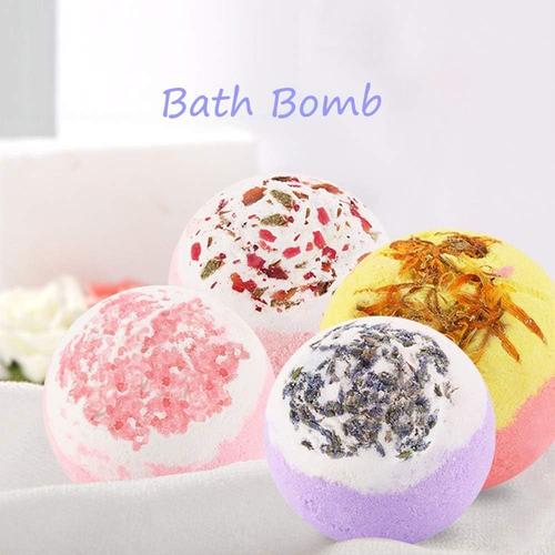 4 Pcs Bain Bombes Coffret Cadeau Pour Bébé Filles Femmes Hommes Relaxation & Bio Huile Essentielle Boules De Douche 4 Couleurs 4 Parfums