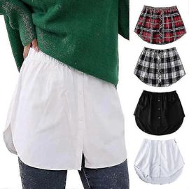 Jupe irrégulière à queue de chemise pour femme, mini-jupe détachable