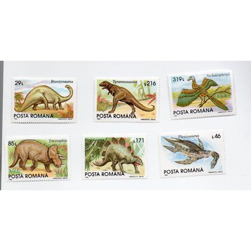 Roumanie- Série De 6 Timbres Neufs- Dinosaures- Année 1993