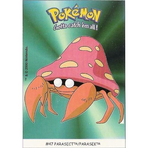 Parasect (N°47) Carte Pokémon Dunkin "Boomer" (Stickers)