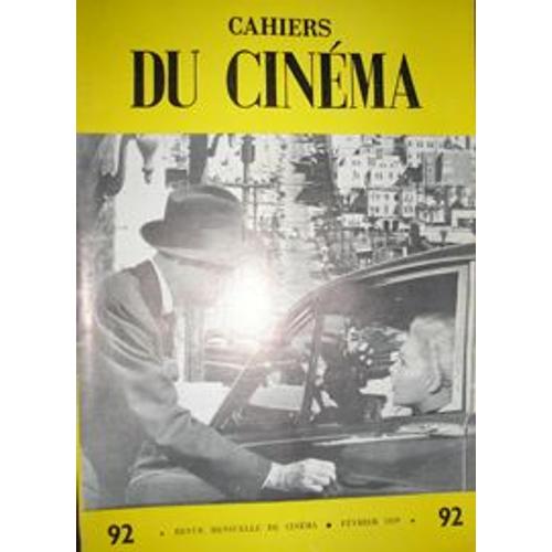 Cahiers Du Cinéma N° 92 : Richard Brooks / Alfred Hitchcock / Tours 1958 / Jean-Luc Godard