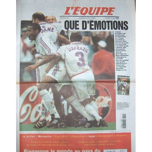 L'equipe  N° 16222 : Que D'émotions