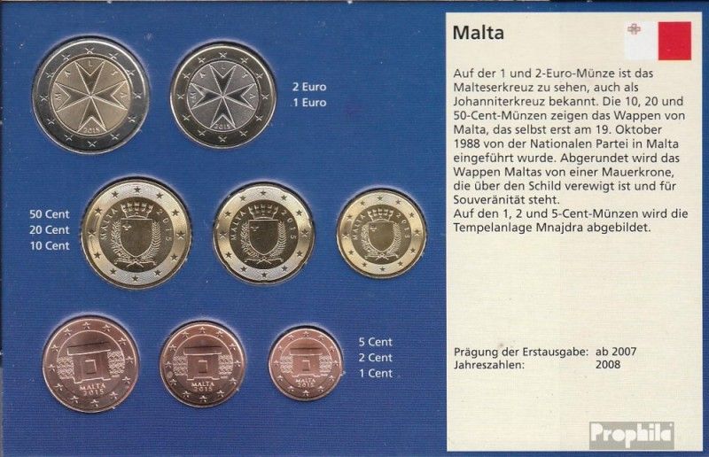 Malte 2015 Stgl./Unzirkuliert Kursmünzensatz Stgl./Unzirkuliert 2015 Euro-Après Enquê