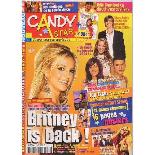 Candy Star / 10-2003  N° 10 : Alizée (3p) - Christina Aguilera (3p) - Britney Spears (4p) - Billy Crawford (2p) - Thierry Amiel (2p) - Beyoncé (1p) - Florent Pagny (1p) - Madonna (1p)