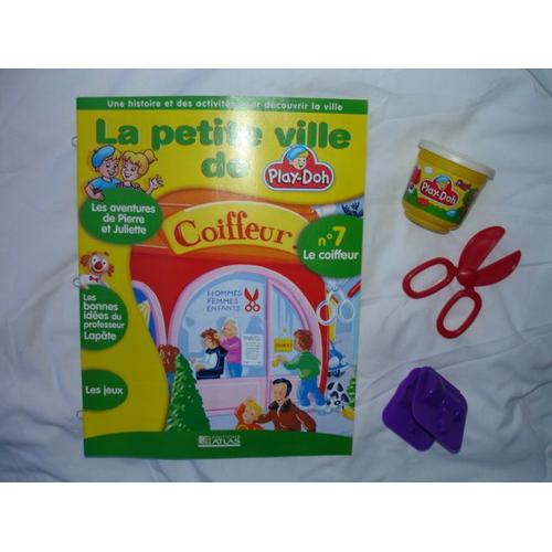 La Petite Ville De Play-Doh : Fascicule N° 7 : Le Coiffeur + Pot De Pâte À Modeler + 2 Accessoires (1 Moule Et Des Ciseaux)