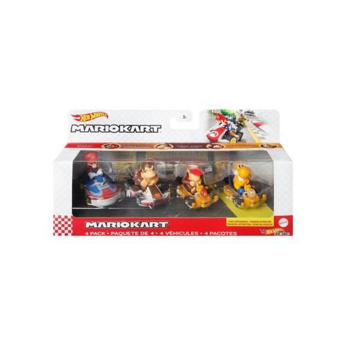 Mario Kart Pack 4 Hot Wheels / Mario / Donkey Kong / Diddy Kong / Orange Yoshi