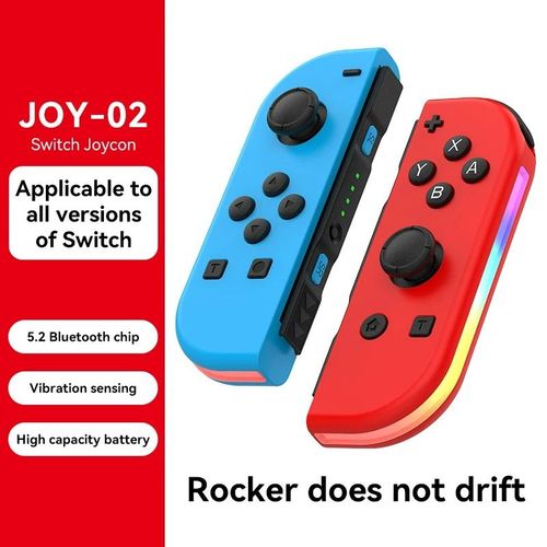 Paire De Contrôleurs De Jeu Sans Fil Compatibles Joy-Con Bluetooth 5.2 Pour Nintendo Switch Rouge Et Bleu
