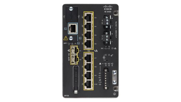 Cisco Catalyst IE3400 Rugged Series - Network Advantage - commutateur - Géré - 8 x 10/100/1000 + 2 x Gigabit SFP - Montage sur rail DIN - DC power