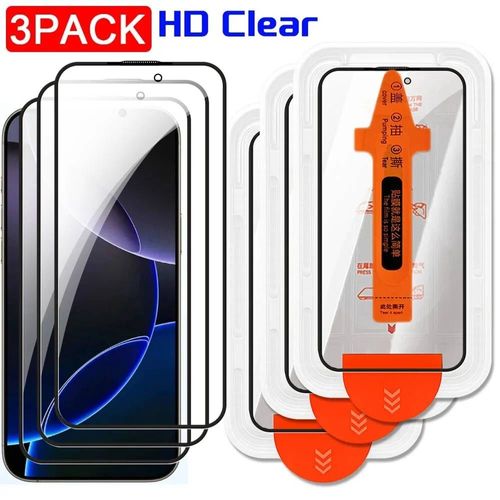 (For Iphone 16¿Clear Film 3pcs) Protecteur D'écran De Confidentialité,Installation Facile,Pour Iphone 17 16 Pro 16 Plus 17 Air,Verre Trempé Transparent Anti-Espion/Hd,Un Clic