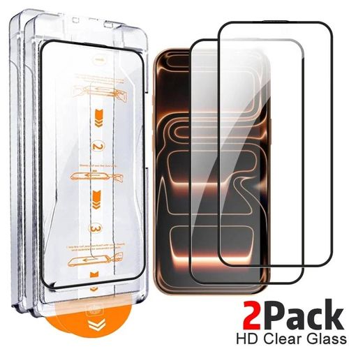 (For Iphone 17 Air¿Hd Clear Glass-2pack) Protecteurs D'écran De Confidentialité En Verre Trempé,Installation Facile,Pour Iphone 17/17 Air/17 Pro/17 Pro ,Kit D'alignement Automatique Anti-Espion