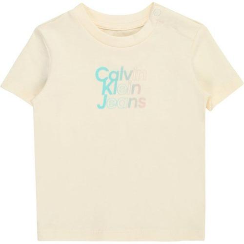 Calvin Klein Jeans T-Shirt Aqua / Jaune Clair / Rose Ancienne