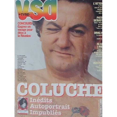 Vsd  N° 947 : Coluche/ Gerard Lanvin/Patrick Sebastien/Mireille Dumas/David Douillet