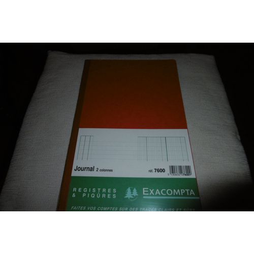 Exacompta Journal Folioté 19.5x32cm 80 Pages N° 7600 Rouge