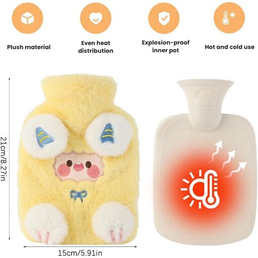 Mini Bouillotte Eau Chaude,800ml Bouillote Enfant,Petite Bouillotte...