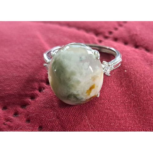 Bague Ajustable Agate Fleurs