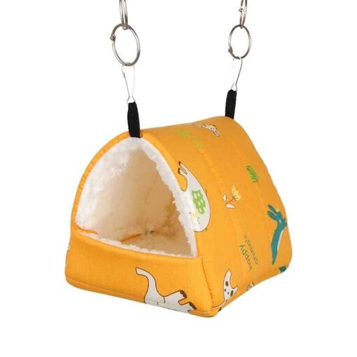 1pc Mignon Imprimé Lit D'oiseau Mini Cage Lapin Écureuil Tapis Coch...