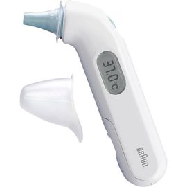 Braun Thermoscan 3 - Mesure En 1 Seconde, Indicateur Sonore De Fièvre, Affichage Numérique, Couleur Blanc, Technologie Infrarouge, Convient Aux Bébés Et Nourrissons - Irt3030