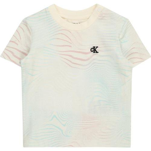 Calvin Klein Jeans T-Shirt 'summer Wave'' Beige / Bleu Clair / Rose Ancienne / Noir