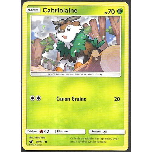 Carte Pokémon Cabriolaine 10/111 - Soleil Lune Invasion Carmin (Vf)