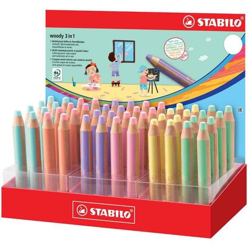 Stabilo Crayons Multi-Talents Woody 3 En 1, Pr¿Sentoir De 48