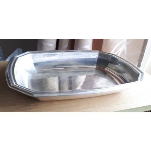 Plat De Service En Métal Argenté