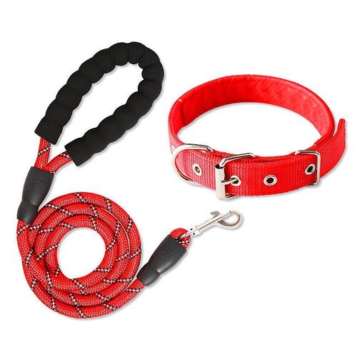 Collier pour chien classique, collier pour chien r¿¿glable avec fermoir en m¿¿tal robuste S rouge