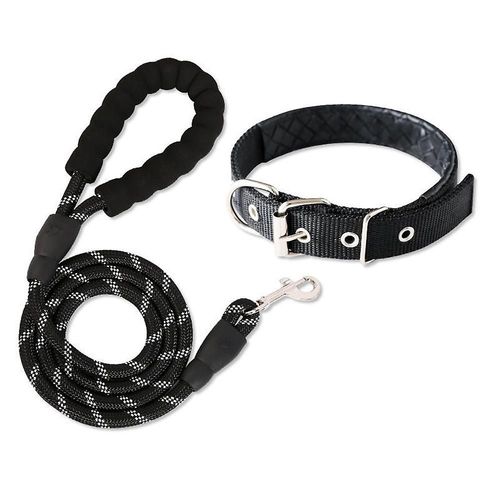 Collier pour chien classique, collier pour chien r¿¿glable avec fermoir en m¿¿tal robuste M noir