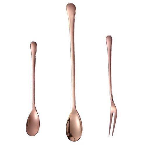Cuill¿¿Res ¿¿ Dessert Cuill¿¿Res ¿¿ Cr¿¿Me Glac¿¿E Fourchettes ¿¿ Salade Ensemble De Couverts R¿¿Utilisables Ap¿¿Ritif Aux Fruits Fourchettes ¿¿ Dessert Pour Usage Domestique Ou Camping Or Rose