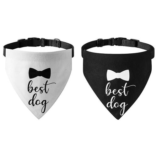 Bandana pour animaux de compagnie, bavoirs triangulaires de mariage, cadeaux d'annonce de fian?ailles pour petits, moyens et grands chiens, chiots L