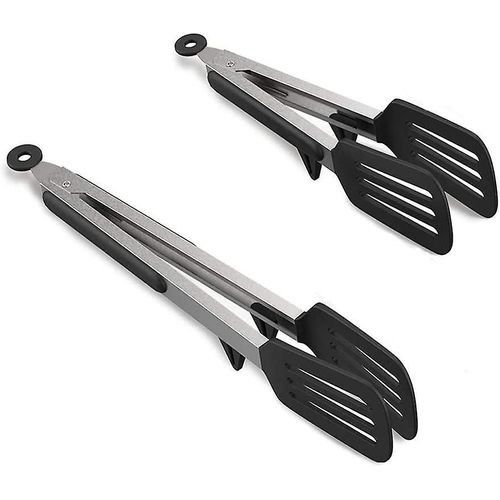 Pinces de cuisson de 9 pouces et 12 pouces, pinces de cuisine verrouillables en acier inoxydable de qualit¿¿ sup¿¿rieure avec embouts en silicone, pinces alimentaires antid¿¿rapantes pour la cuisson, robustes, antiadh¿¿sives