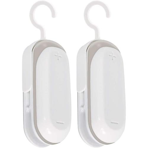 Lot de 2 mini scelleuses de sacs, scelleuses sous vide portables en plastique, scelleuse thermique 2 en 1 et mini scelleuse alimentaire pour sacs en plastique, stockage des aliments