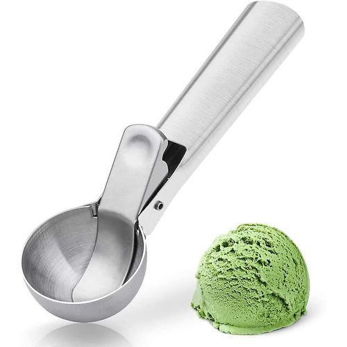 Cuill¿¿re ¿¿ glace en acier inoxydable de qualit¿¿ sup¿¿rieure avec gachette, cuill¿¿re ¿¿ glace, lavable au lave-vaisselle, cuill¿¿re ¿¿ glace en m¿¿tal robuste avec poign¿¿e antigel,