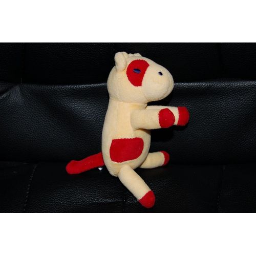 Sucre D'orge - Petit Doudou Vache Jaune Et Rouge - 15cm