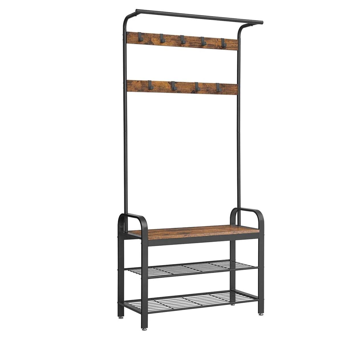 Portemanteau vestiaire meuble d entrée avec crochets amovible banc ...