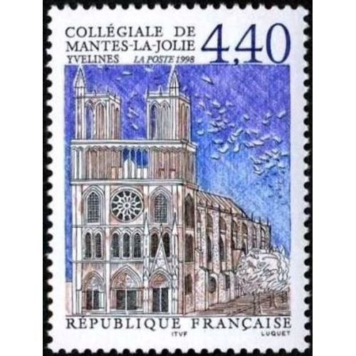 Timbre France 1998, Oblitéré - La Collègiale De Mantes-La-Jolie - Yt3180