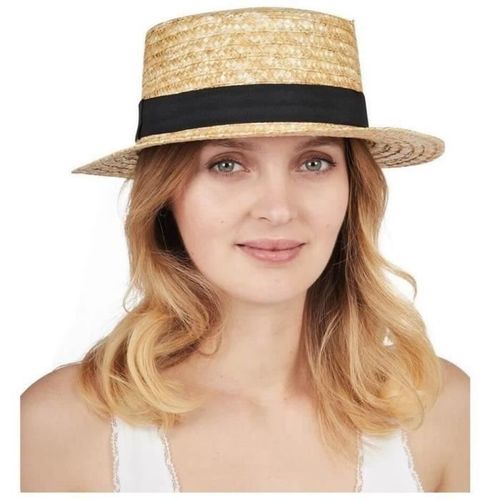 Chapeau En Paille Canotier - Ptit Clown - Taille Adulte Unique - Beige - Garantie 2 Ans