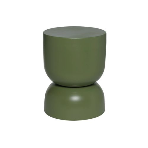 Table D'appoint. Bout De Canapé. Table De Chevet En Métal. Vert Kaki Madi Ø32 X H 42cm
